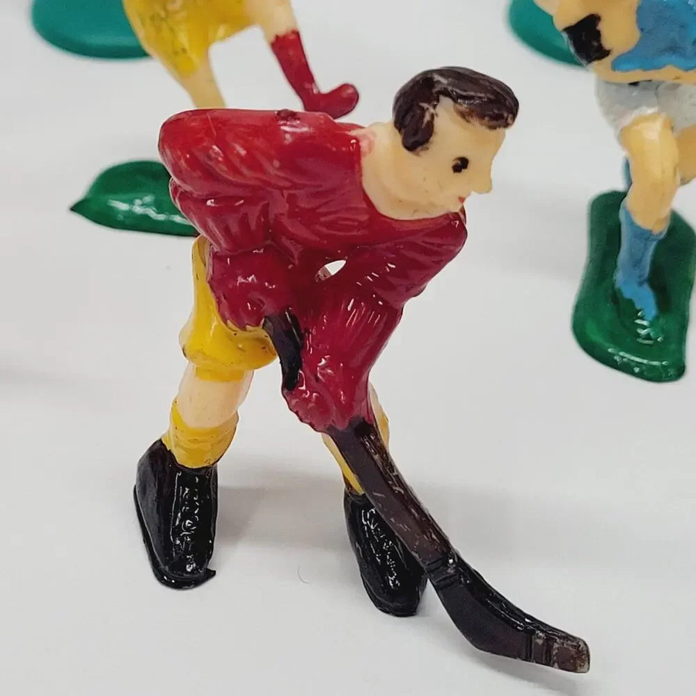 Vintage Hard Plastic Sports Cake Toppers Football Soccer Field Hockey Lot of 8